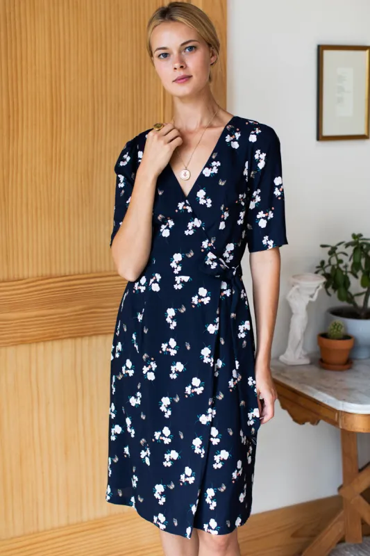 Jules Wrap dress - Butterflies Maritime sold by Emerson Fry