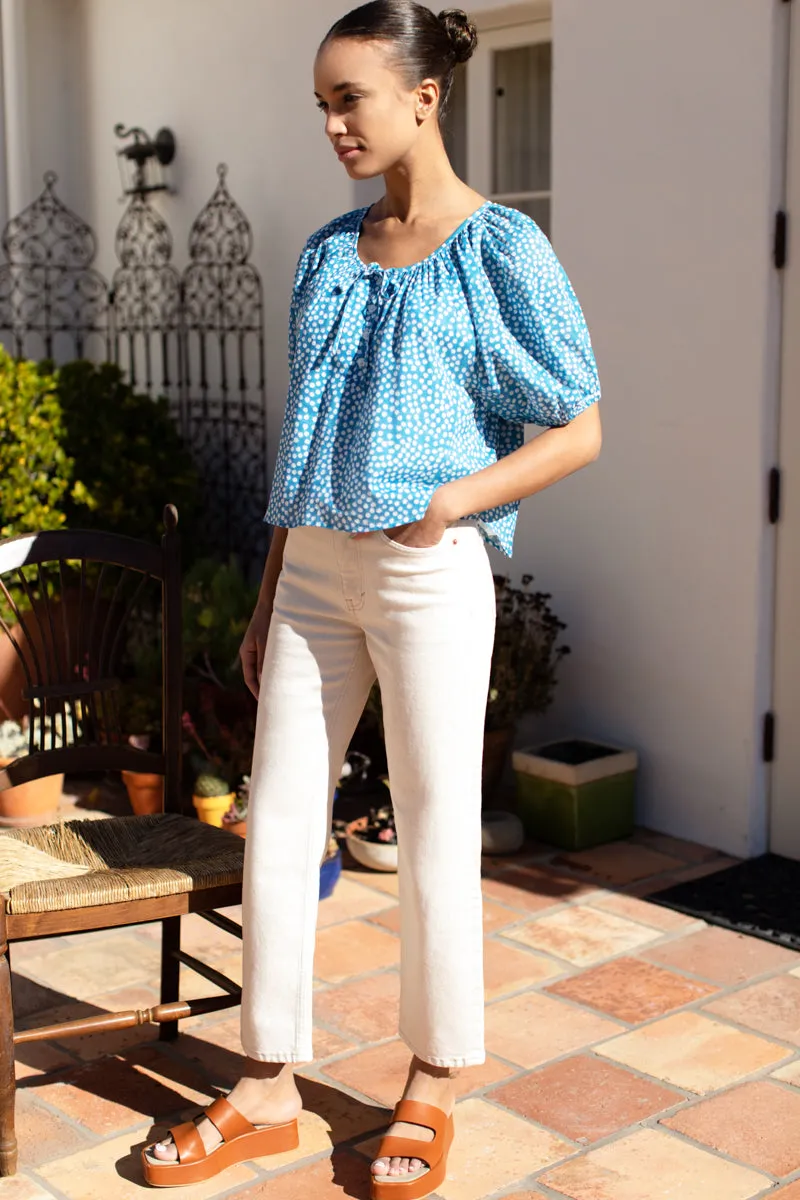 Luie Top - Painterly Dots Blue Organic sold by Emerson Fry product image thumbnail 4