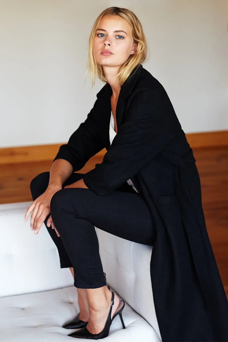 Drop Shoulder Coat - Black Wool sold by Emerson Fry