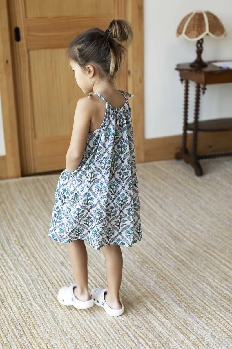 Little Fry Sundress - Flowers Blue Organic sold by Emerson Fry product image thumbnail 3
