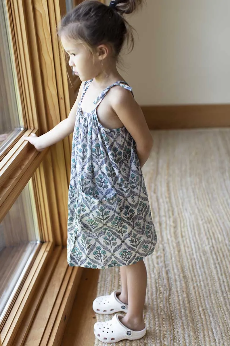 Little Fry Sundress - Flowers Blue Organic sold by Emerson Fry product image thumbnail 5