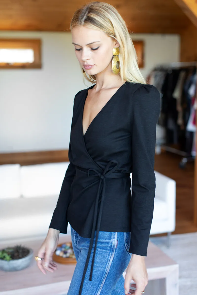 Puff Sleeve Ballet Top - Black Ponte sold by Emerson Fry product image thumbnail 3