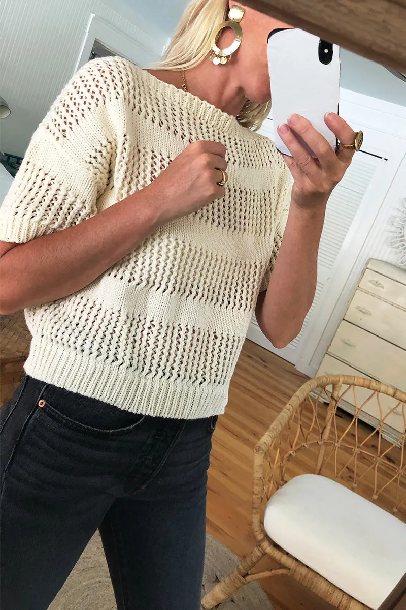 Short Sleeve Sweater - Ivory sold by Emerson Fry product image thumbnail 5