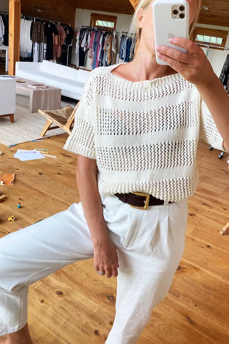 Short Sleeve Sweater - Ivory sold by Emerson Fry product image thumbnail 2