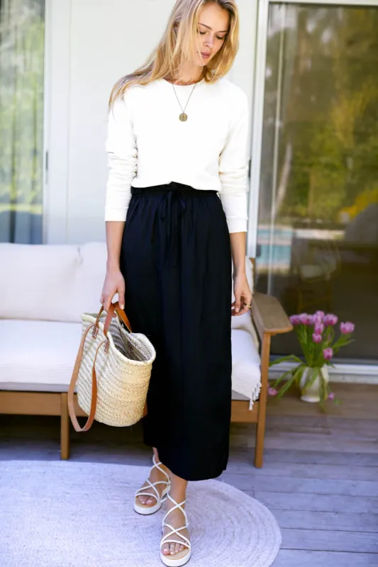 Drawstring Skirt - Black made by Emerson Fry
