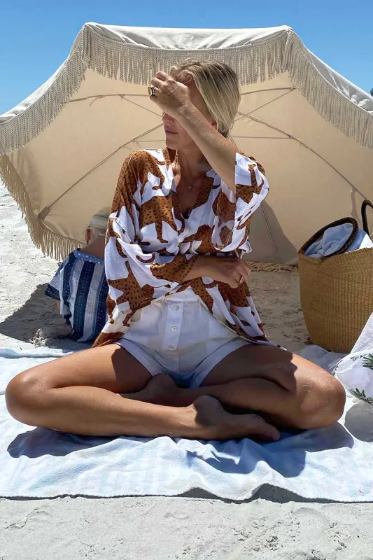 Fete Kimono - White Cheetah made by Emerson Fry