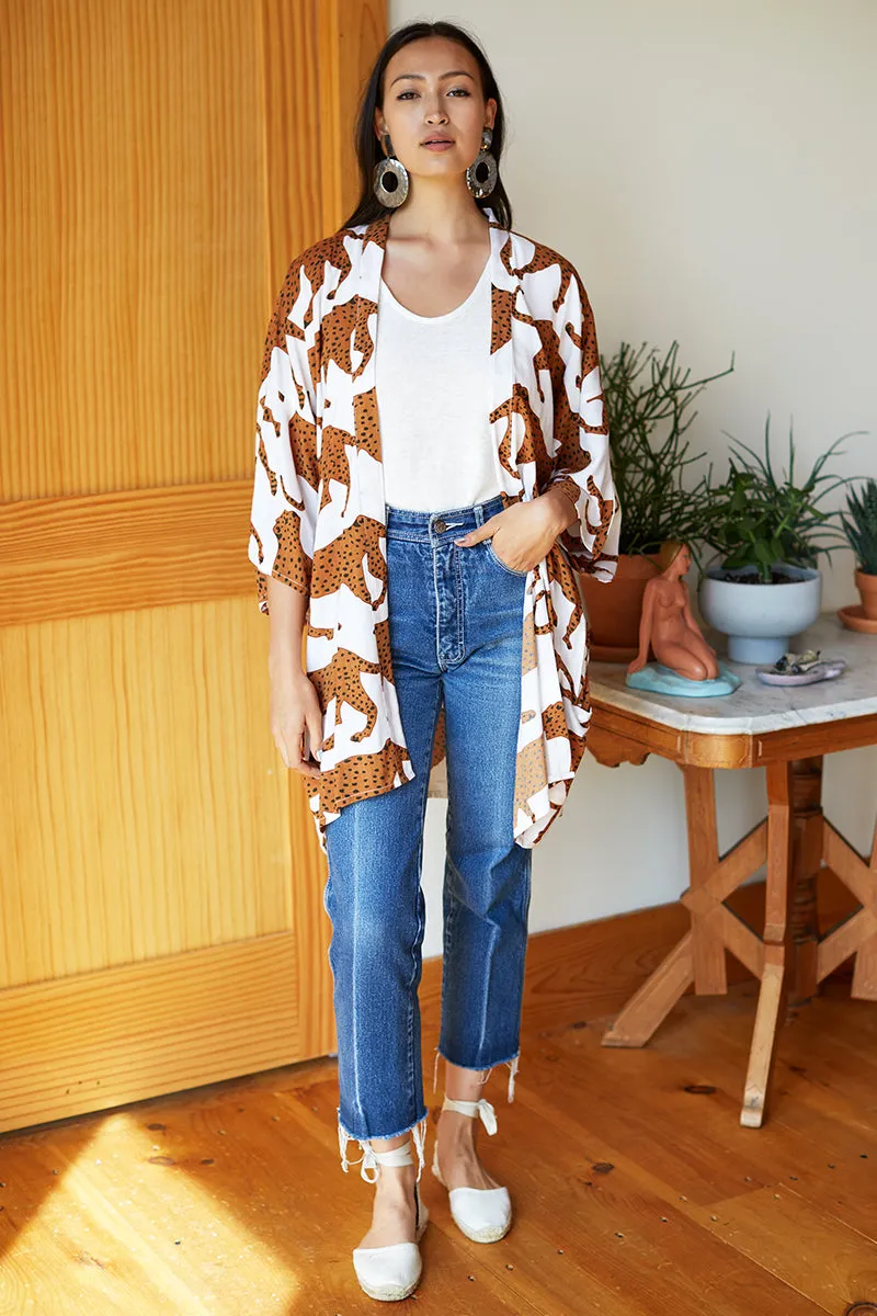 Fete Kimono - White Cheetah sold by Emerson Fry product image thumbnail 4