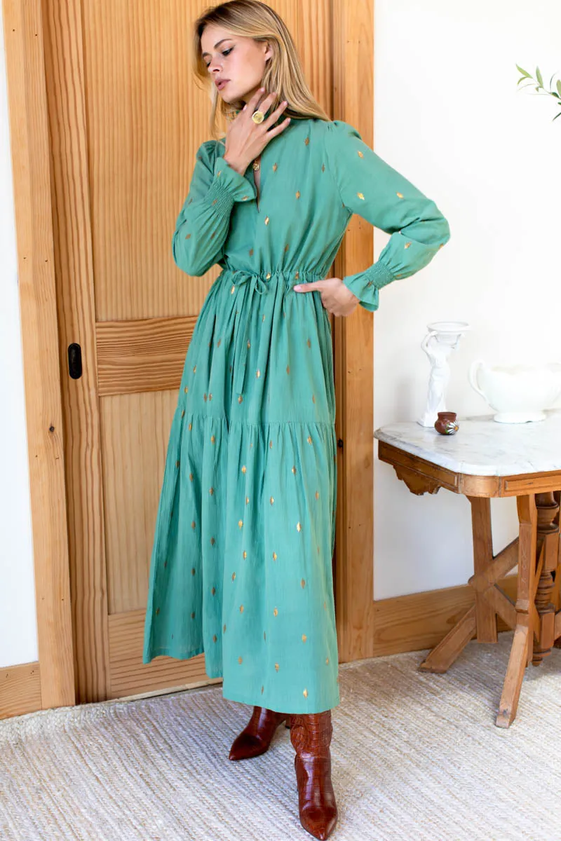 Lucybella Maxi Dress - Gold Leaf Kasmir sold by Emerson Fry product image thumbnail 3