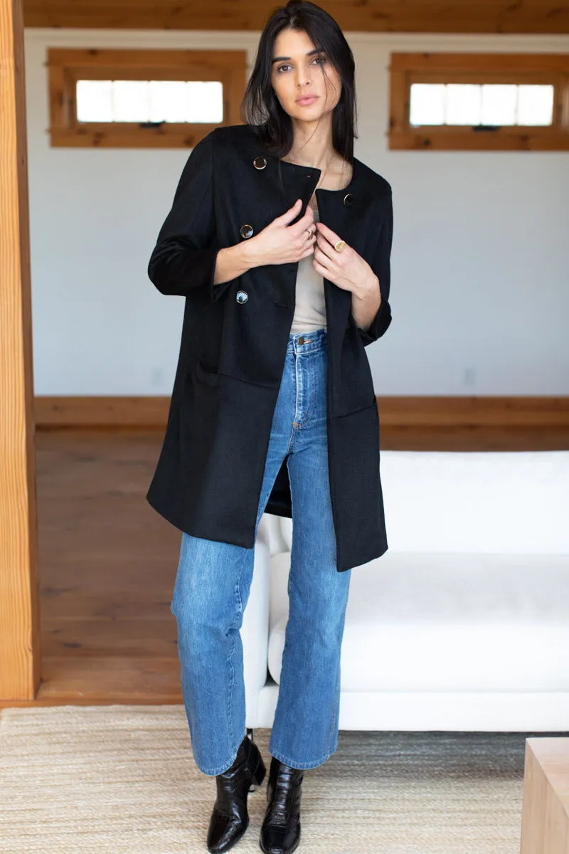 London Coat - Black Wool Cashmere sold by Emerson Fry product image thumbnail 3