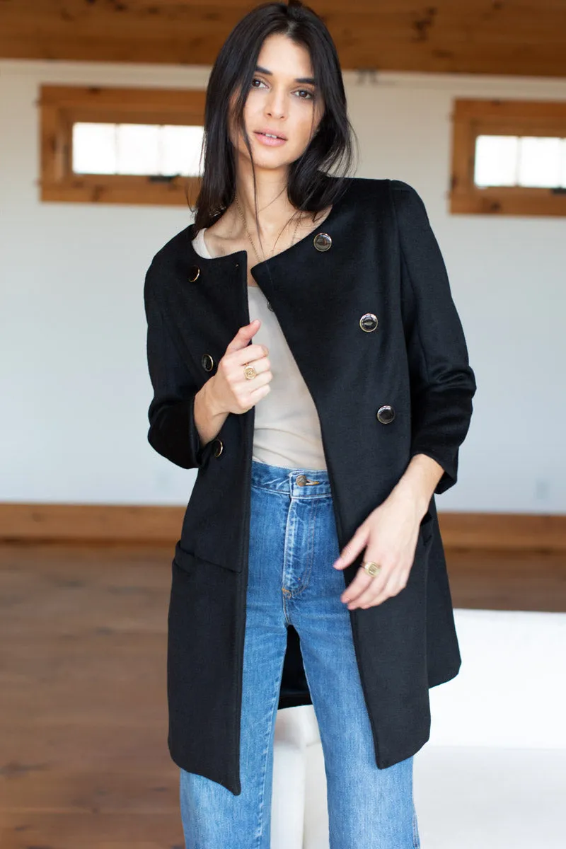 London Coat - Black Wool Cashmere sold by Emerson Fry product image thumbnail 2