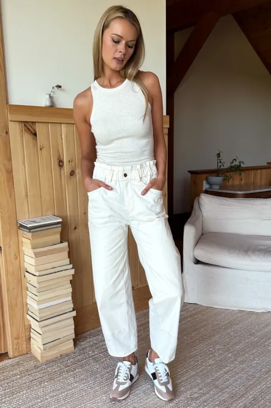 Barrel Work Pant - Ivory Organic sold by Emerson Fry