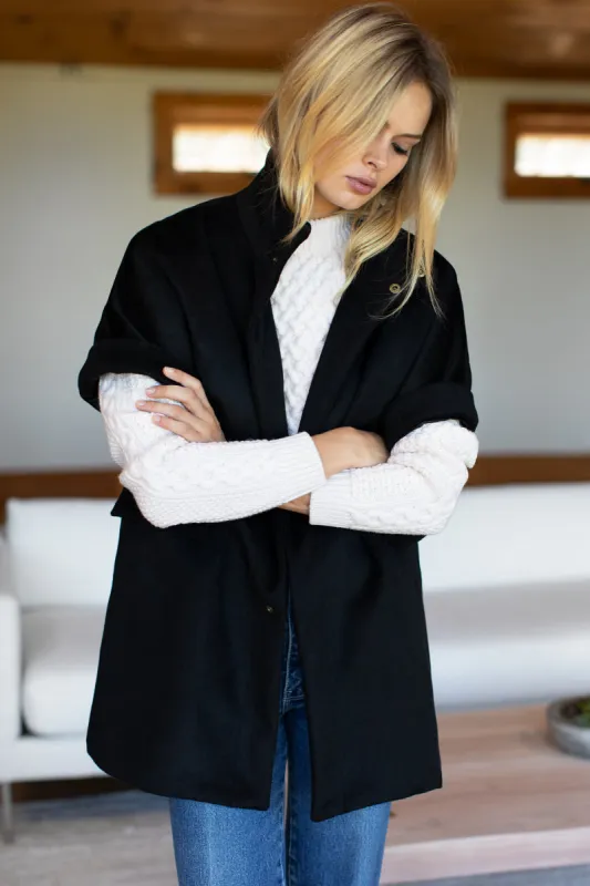 Layering Jacket - Black Wool Cashmere sold by Emerson Fry