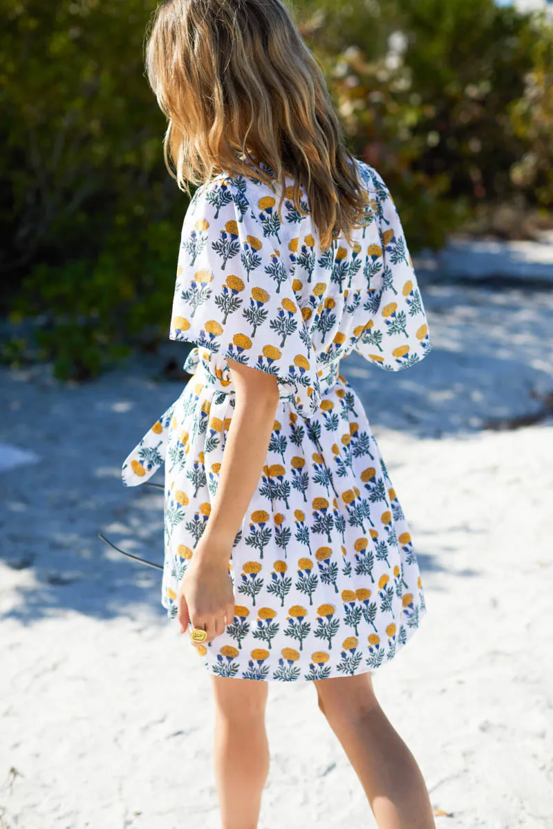 Basalie Dress - Big Marigolds White Organic sold by Emerson Fry product image thumbnail 5