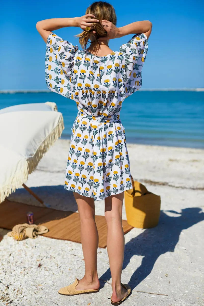 Basalie Dress - Big Marigolds White Organic sold by Emerson Fry product image thumbnail 3