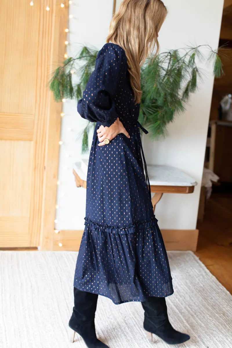 Lucy Lake Dress - Maritime Gold Dot Lurex sold by Emerson Fry product image thumbnail 5