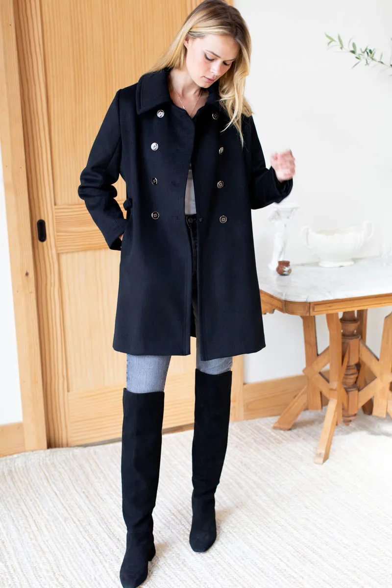 Bon Peacoat - Black Wool Cashmere sold by Emerson Fry product image thumbnail 5