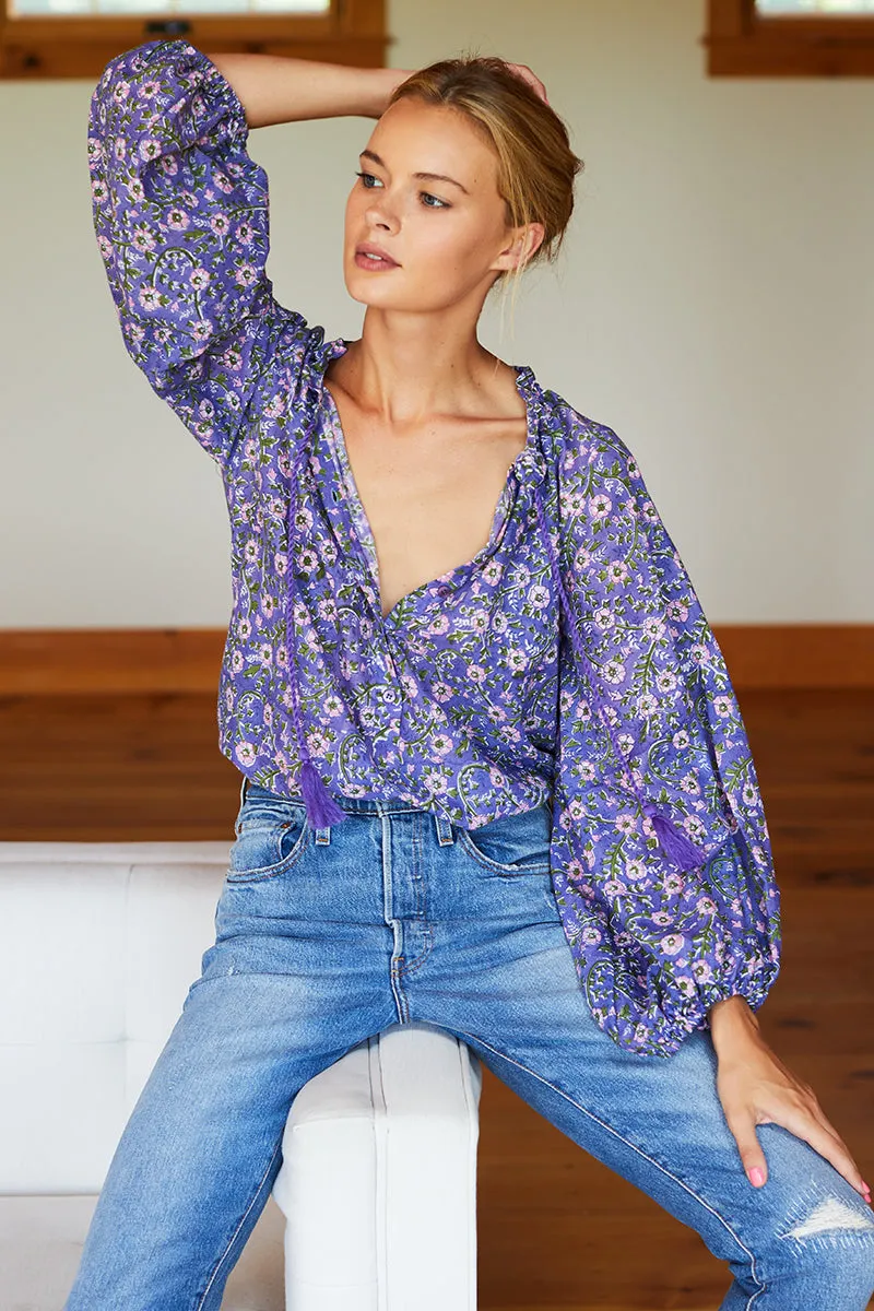 Bardot Top - Iris Wildflower Organic sold by Emerson Fry product image thumbnail 2