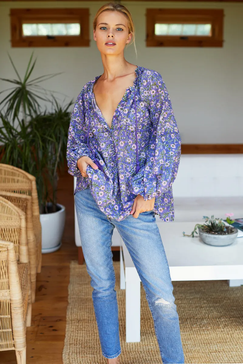 Bardot Top - Iris Wildflower Organic sold by Emerson Fry product image thumbnail 4