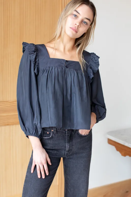 Adelina Blouse - Midnight Satin sold by Emerson Fry