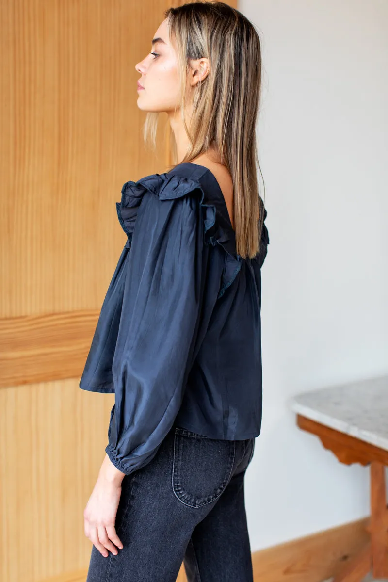 Adelina Blouse - Midnight Satin sold by Emerson Fry product image thumbnail 2