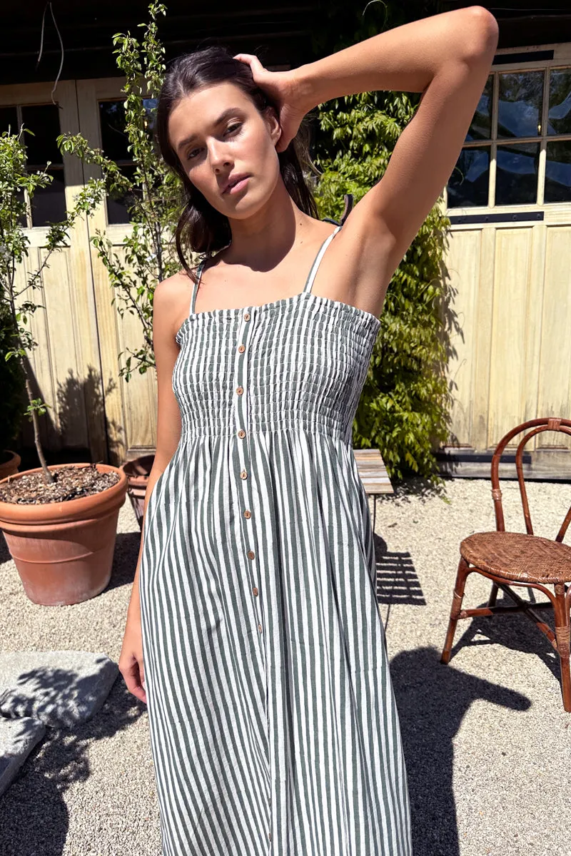 Santiago Sundress - Moss Stripe Organic sold by Emerson Fry product image thumbnail 4