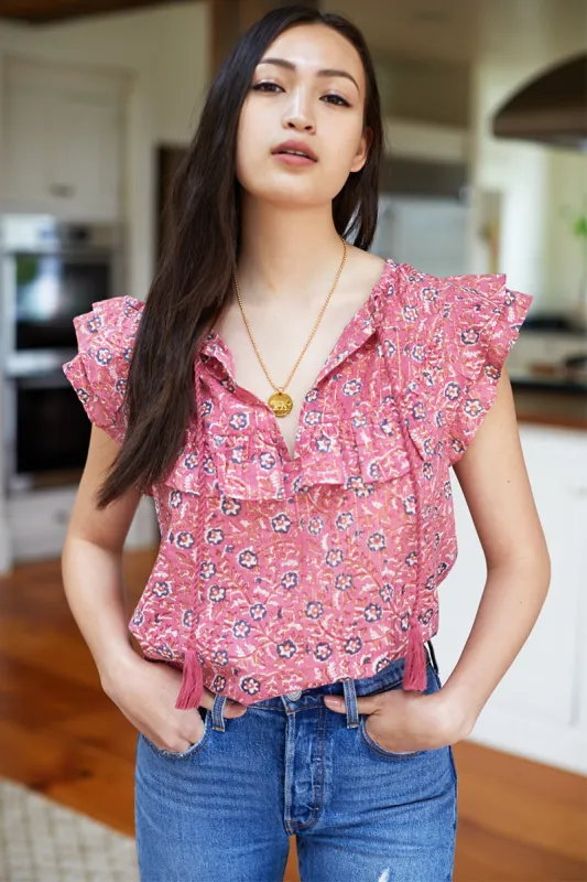 Antoinette Top - Rose Gold Lurex made by Emerson Fry