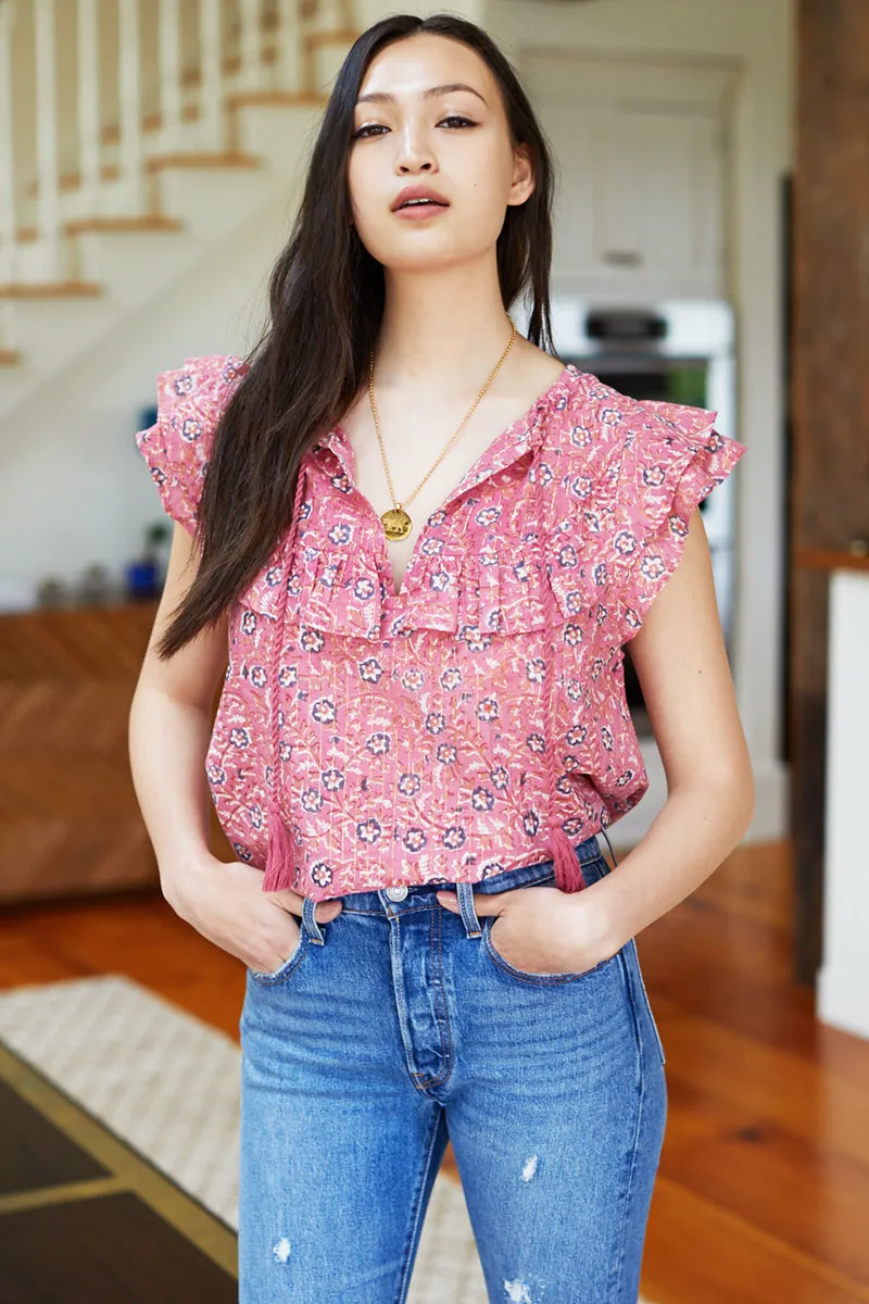 Antoinette Top - Rose Gold Lurex sold by Emerson Fry product image thumbnail 3