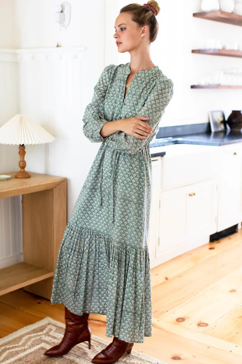 Frances 3 Dress - Day Flowers Juniper Organic sold by Emerson Fry