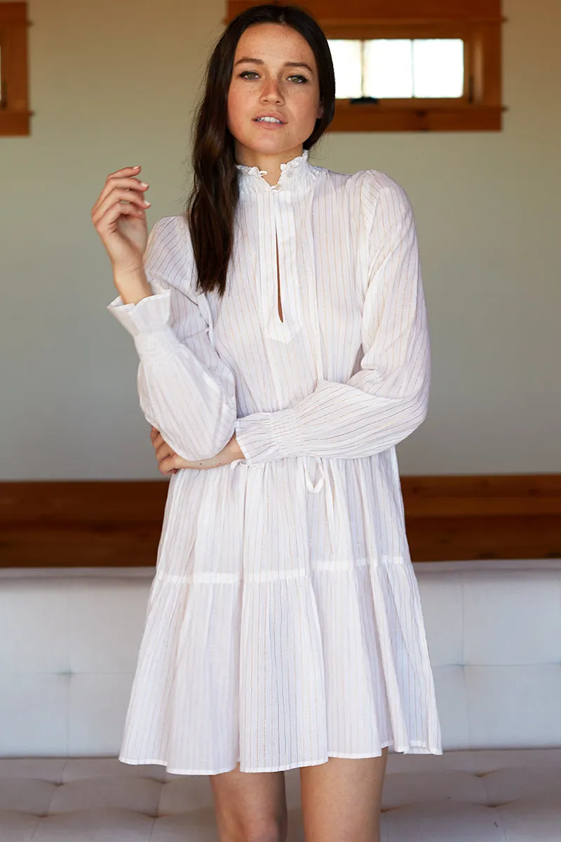 Lucybella Dress - White Lurex sold by Emerson Fry
