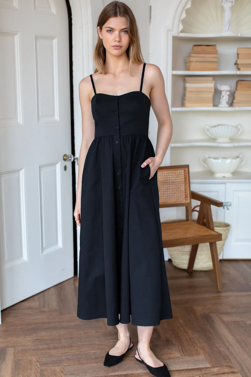 Florentina Dress - Black Organic sold by Emerson Fry