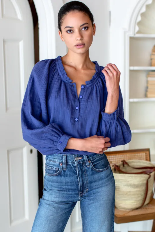 Soft Shirt - Blue Indigo Crinkle Organic made by Emerson Fry