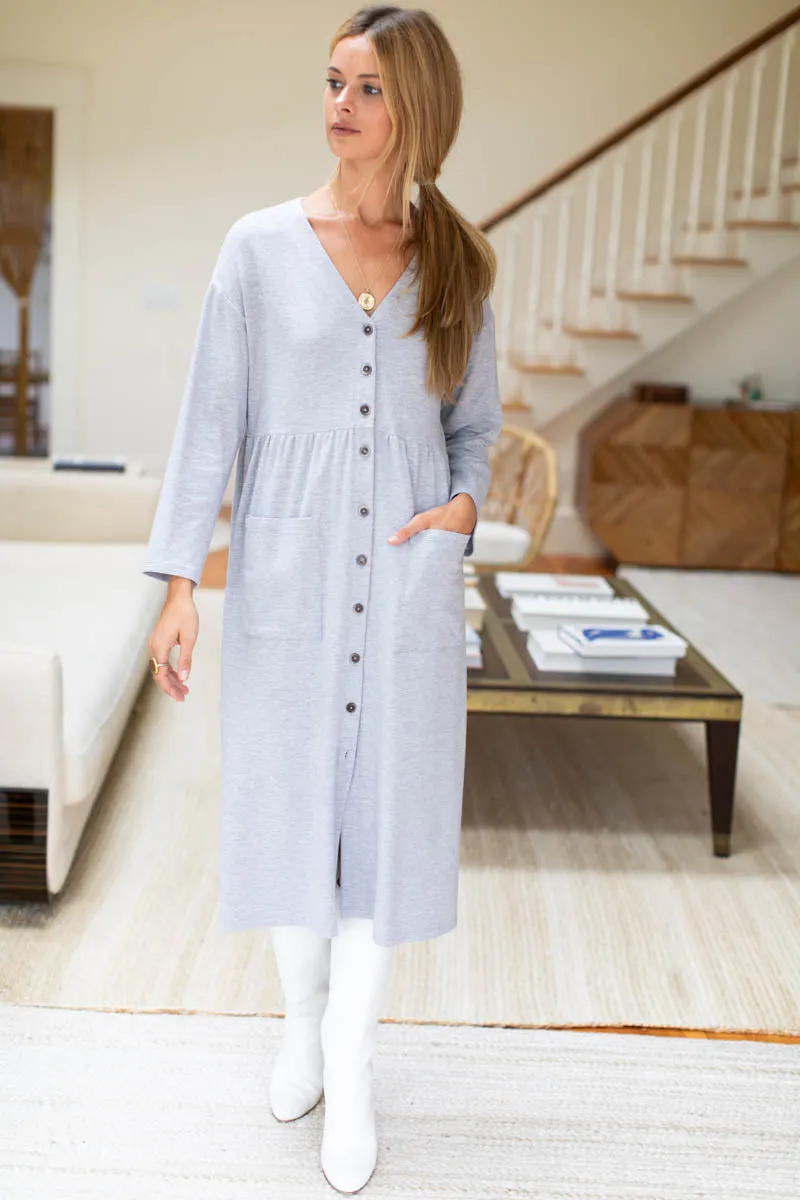 Knit Midi Shirtdress - Heather Grey Organic sold by Emerson Fry product image thumbnail 3