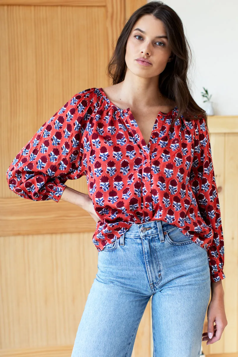 Frances Blouse - Carmen Flowers Satin sold by Emerson Fry product image thumbnail 2