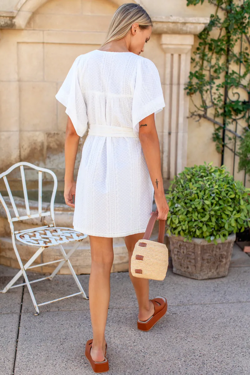 Marion Button Dress - White Embroidered sold by Emerson Fry product image thumbnail 4