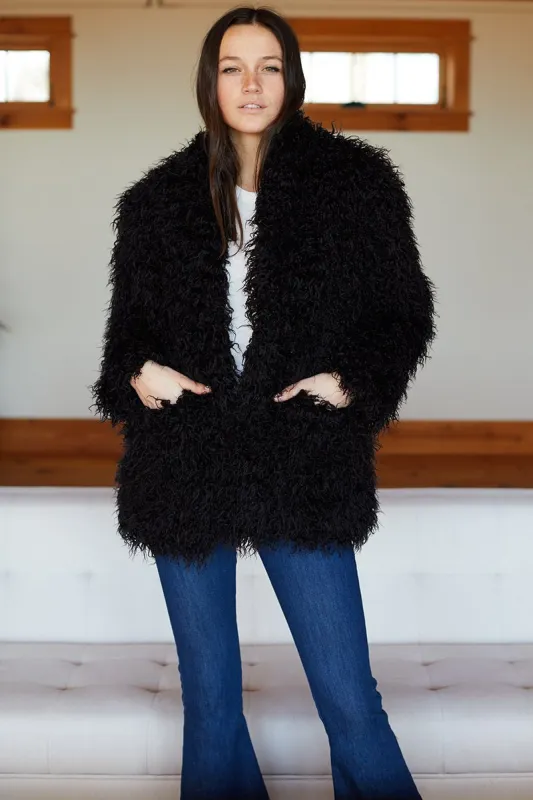 Shearling Coat - Black sold by Emerson Fry