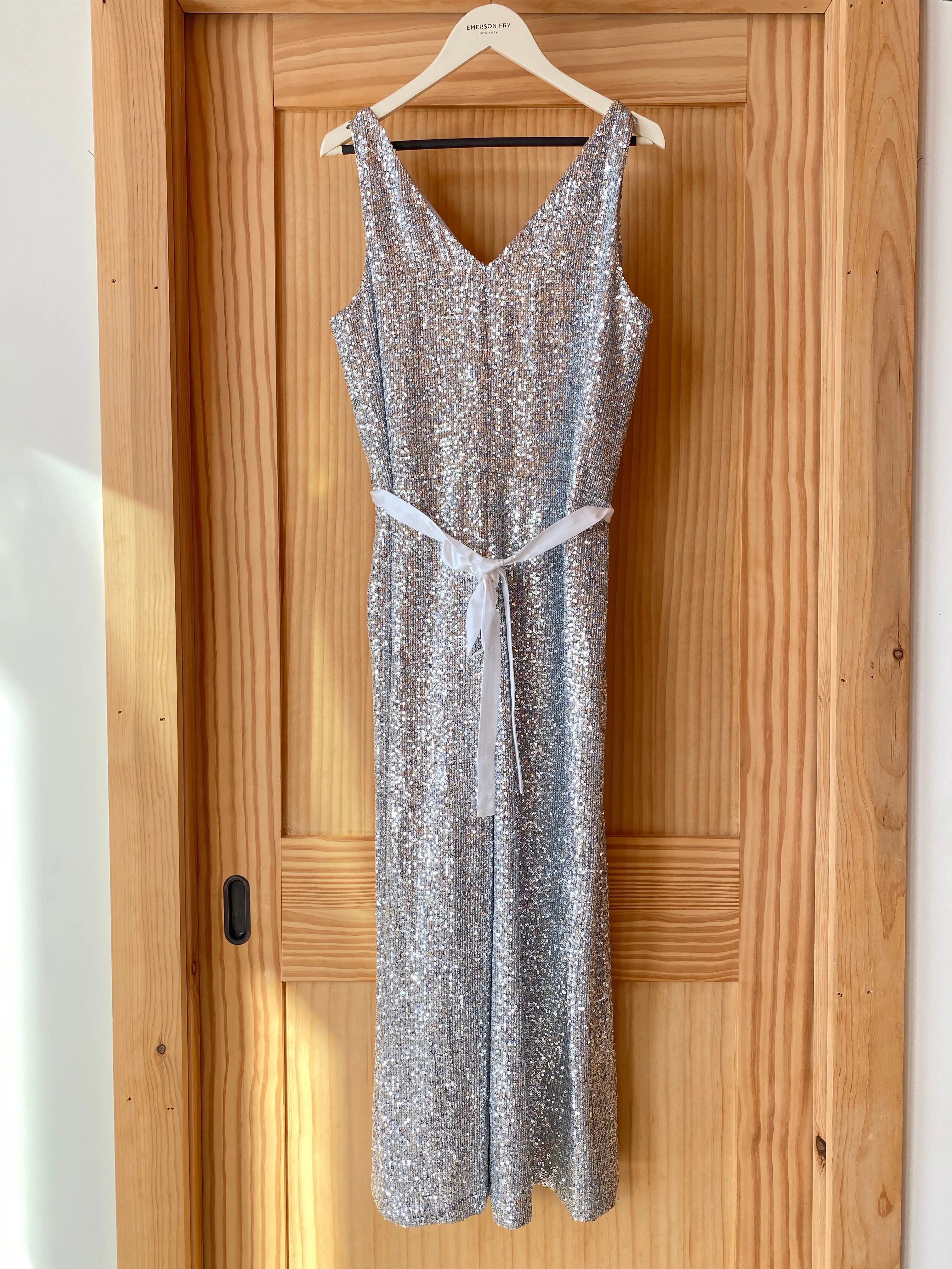 Babette Jumpsuit - Silver Sequin sold by Emerson Fry product image thumbnail 2