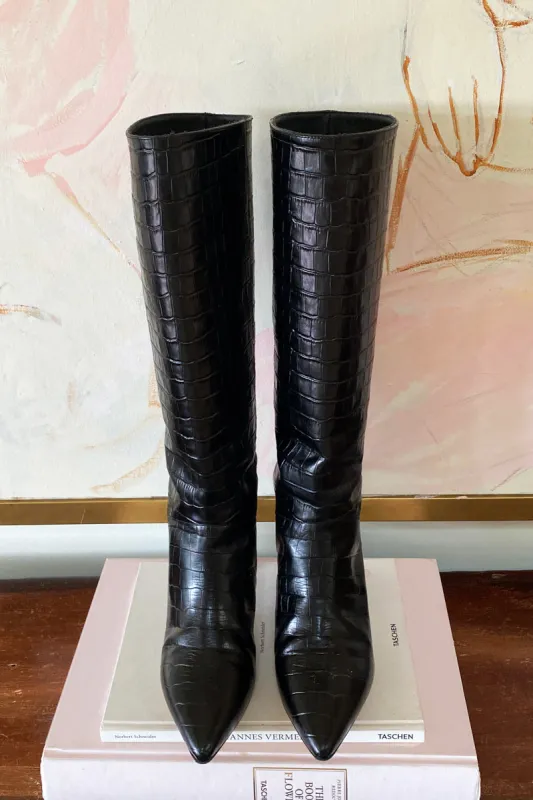 Lou Walking Boot - Black Croc sold by Emerson Fry