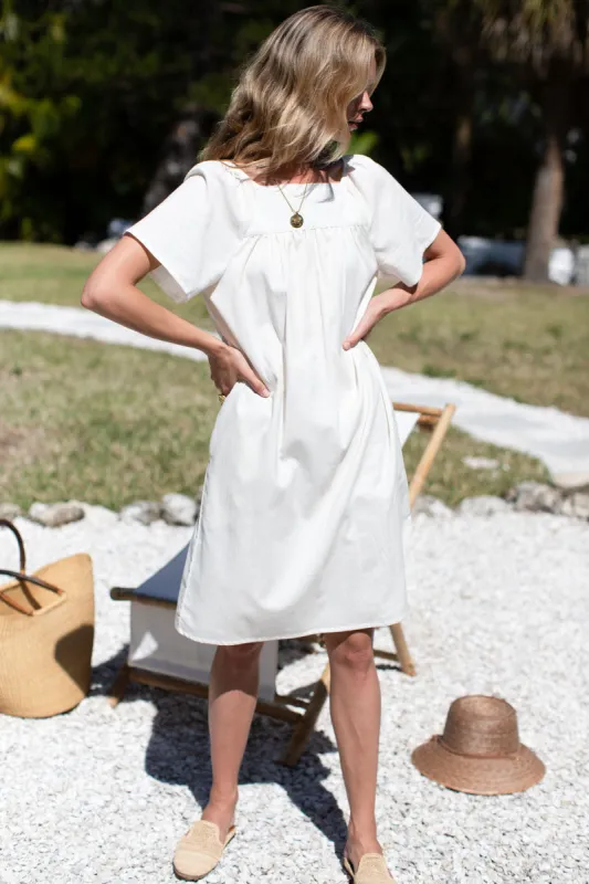Colette Short Dress - Ivory Organic made by Emerson Fry