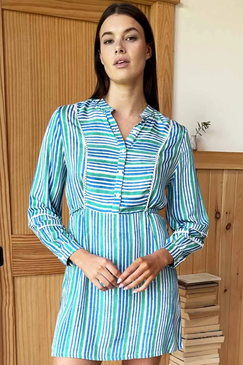 India Shirtdress - Market Stripe Sea sold by Emerson Fry