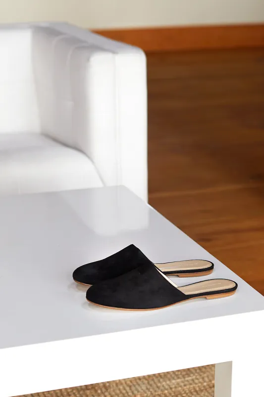 Emerson Slides - Black Suede made by Emerson Fry