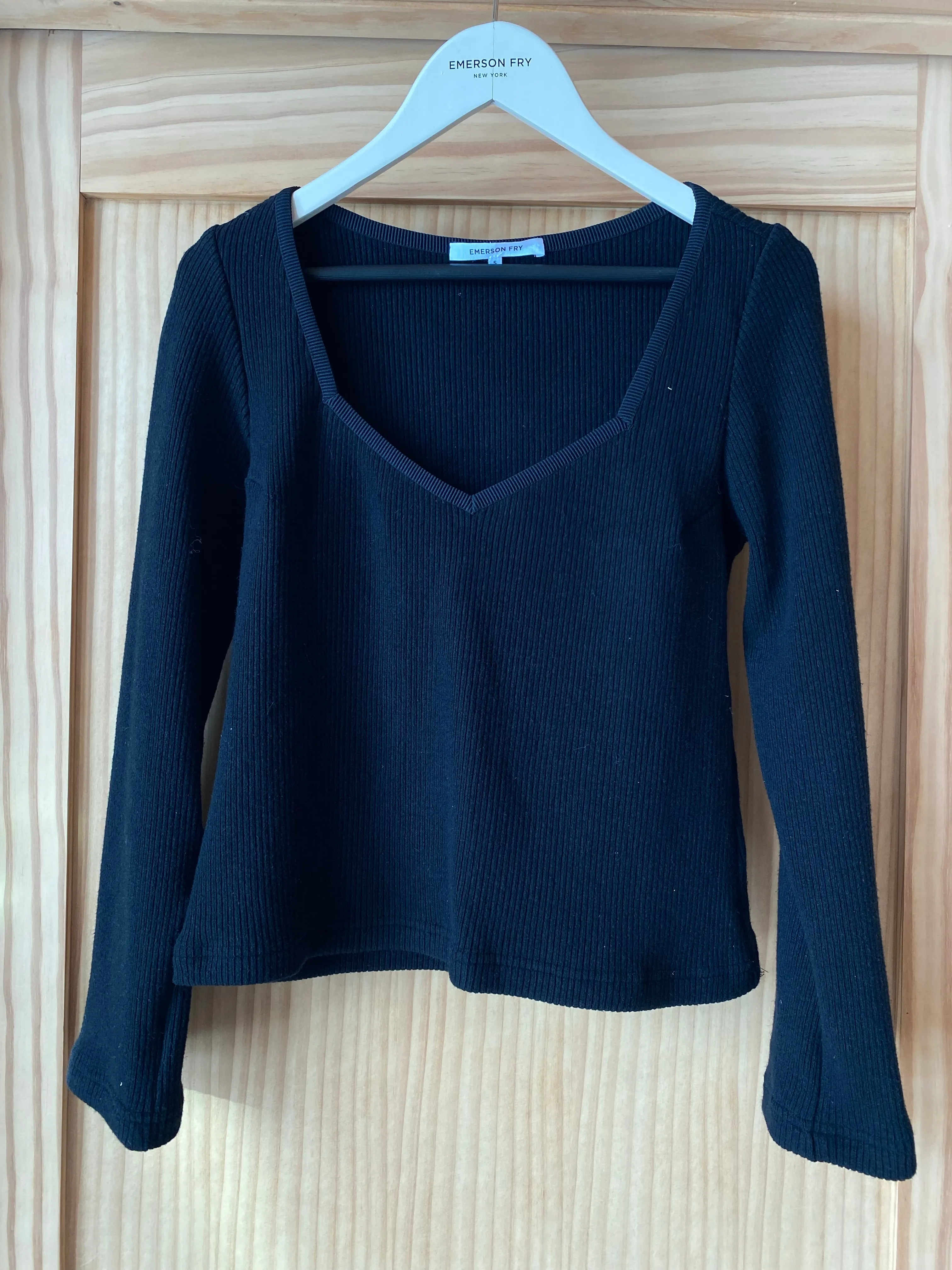 Nadja Knit Ballet Top - Black Hemp Cotton Rib Organic sold by Emerson Fry product image thumbnail 2
