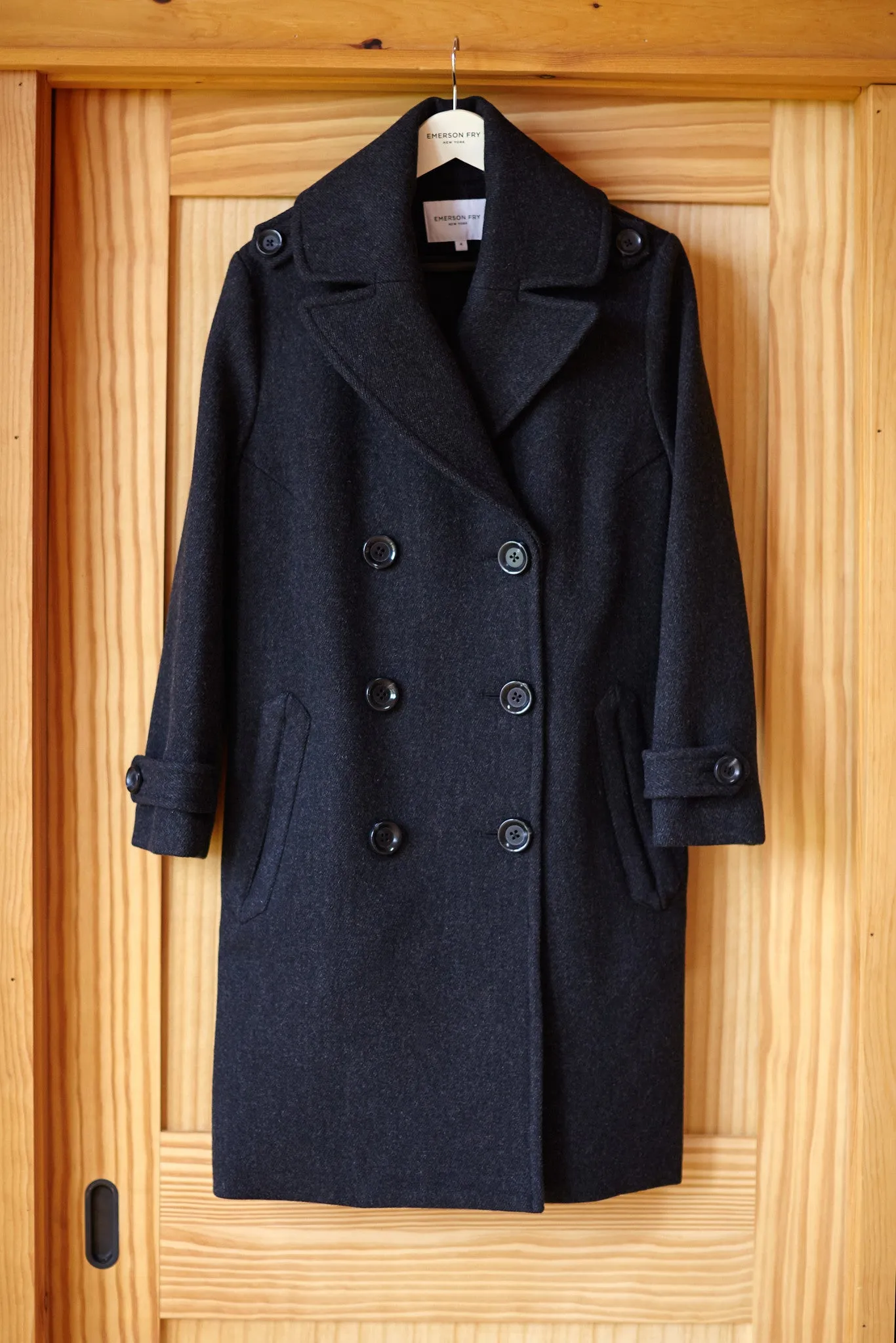 Emerson Peacoat - Charcoal Wool Cashmere sold by Emerson Fry product image thumbnail 3