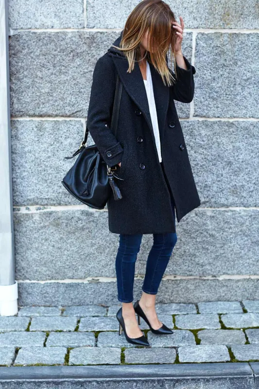 Emerson Peacoat - Charcoal Wool Cashmere sold by Emerson Fry