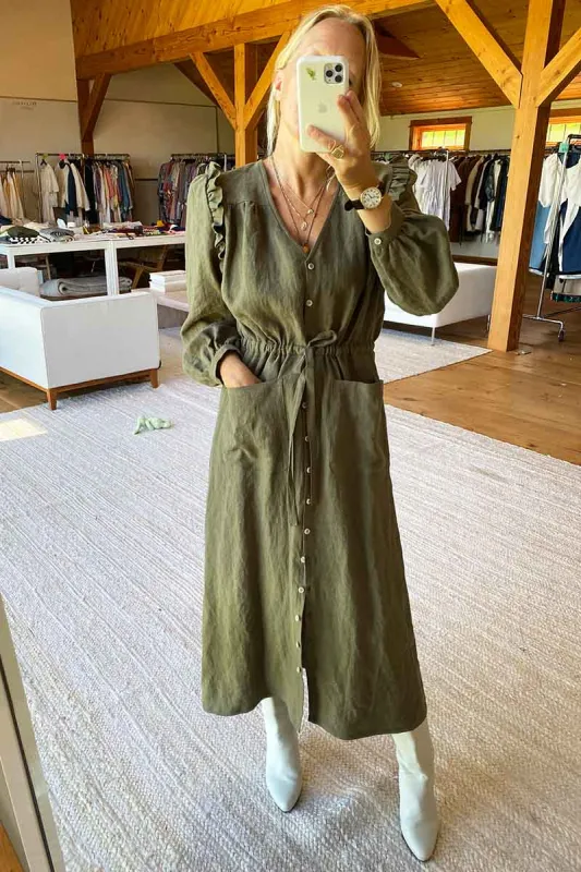 Mama's Pretty Dress - Army Linen sold by Emerson Fry