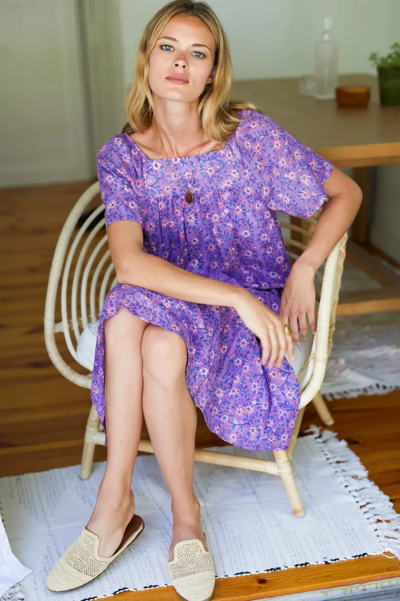 Colette Long Dress - Violet Wildflower Organic sold by Emerson Fry product image thumbnail 5