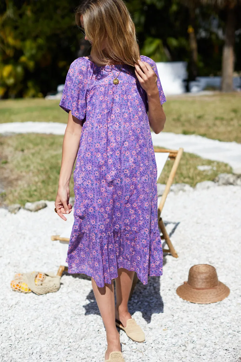 Colette Long Dress - Violet Wildflower Organic sold by Emerson Fry product image thumbnail 3