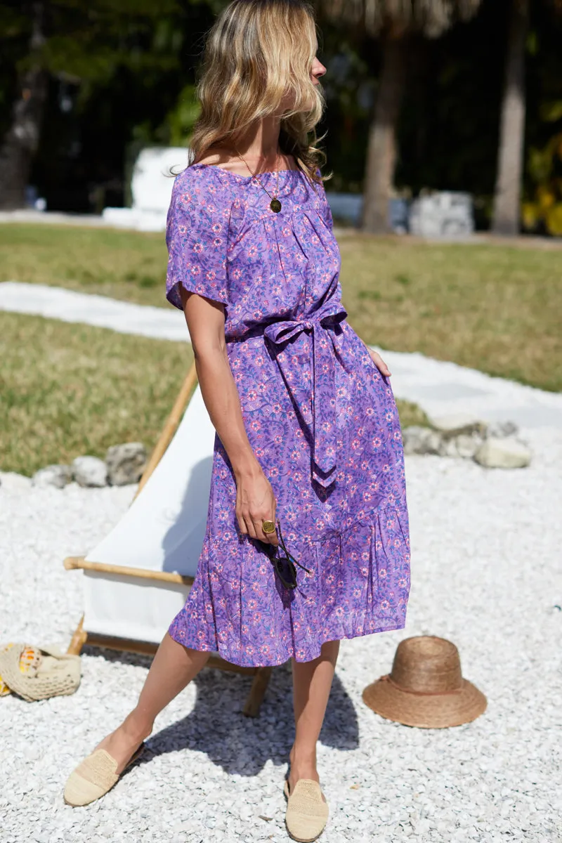 Colette Long Dress - Violet Wildflower Organic sold by Emerson Fry