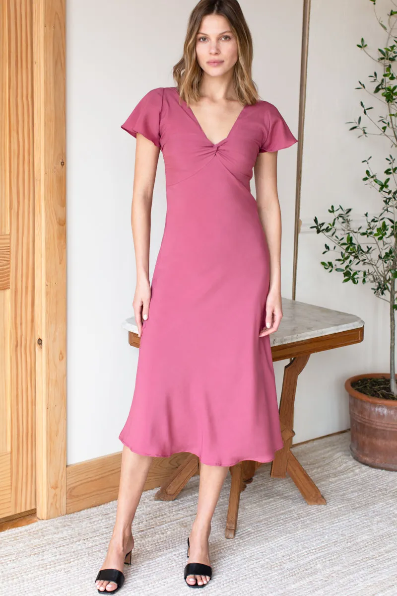 Knot Front Dress - Rouge Pink sold by Emerson Fry