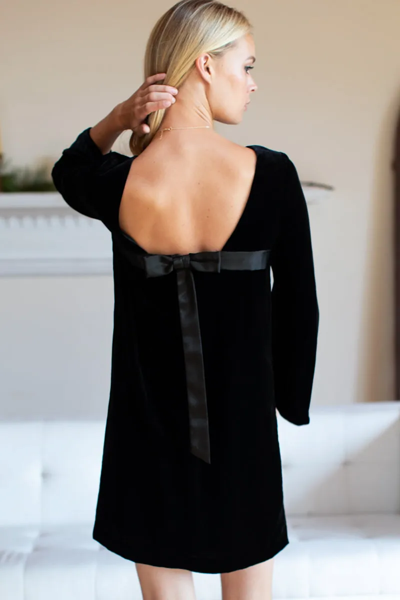 60s Low Back Dress - Black Silk Velvet sold by Emerson Fry product image thumbnail 2