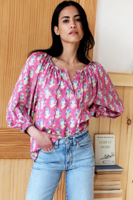 Lucy 2 Blouse - Bell Flower Satin sold by Emerson Fry